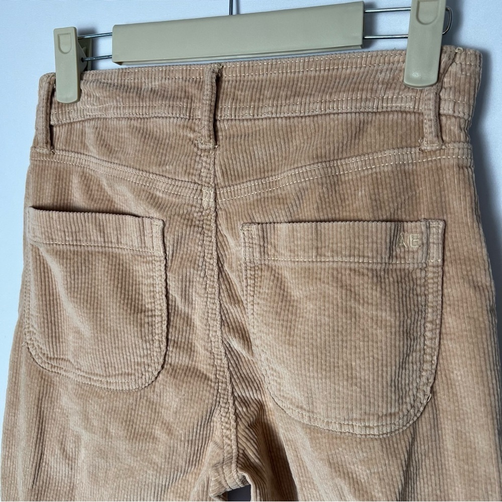 American Eagle Corduroy Pants Super High Rise Baggy Wide Leg Tan Size 000 Cargo - Picture 6 of 10